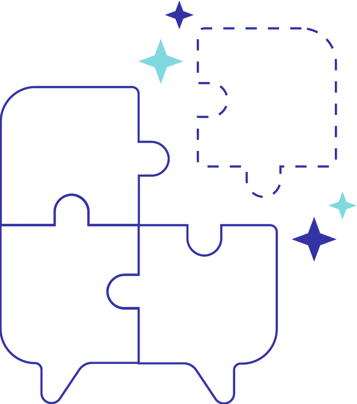 Substantive Discussion abstract icon, puzzle pieces